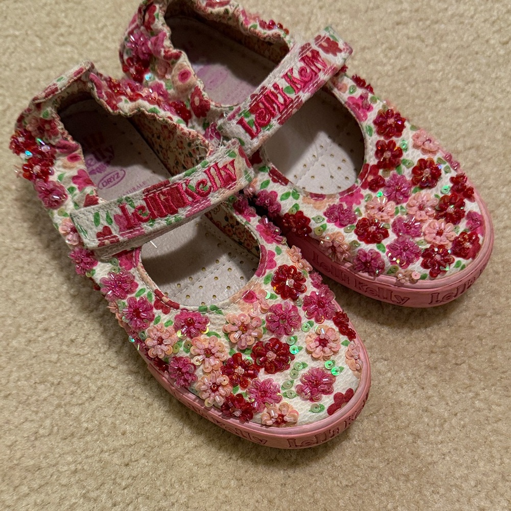 Lelli Kelly Kids Floral Dress Shoes - Pink and Red